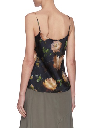 Back View - Click To Enlarge - VINCE - Painted rose print silk camisole top