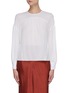 Main View - Click To Enlarge - VINCE - Shirred panelled silk blouse