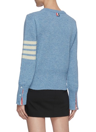 Back View - Click To Enlarge - THOM BROWNE  - Stripe sleeve button hem wool sweater