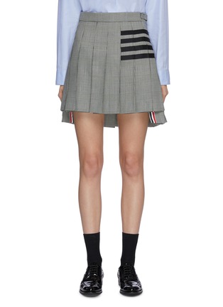 Main View - Click To Enlarge - THOM BROWNE  - Four bar pleat check mini skirt