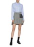 Figure View - Click To Enlarge - THOM BROWNE  - Four bar pleat check mini skirt