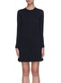 Main View - Click To Enlarge - THOM BROWNE  - Drop waist pleated bottom loopback cotton dress