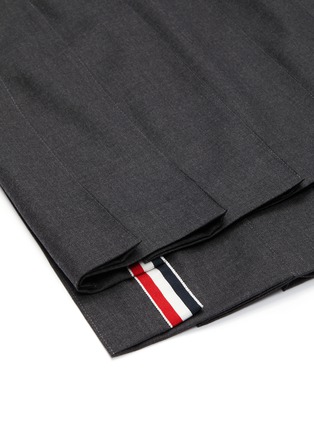 Detail View - Click To Enlarge - THOM BROWNE  - High-low hem pleated wool twill mini skirt