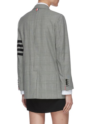 Back View - Click To Enlarge - THOM BROWNE  - Double breasted four bar stripe sleeve sack jacket