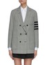 Main View - Click To Enlarge - THOM BROWNE  - Double breasted four bar stripe sleeve sack jacket