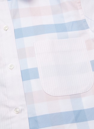  - THOM BROWNE  - 'Funmix' contrast panel check oxford shirt