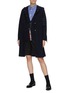 Figure View - Click To Enlarge - THOM BROWNE  - Stripe sleeve snap front hooded parka