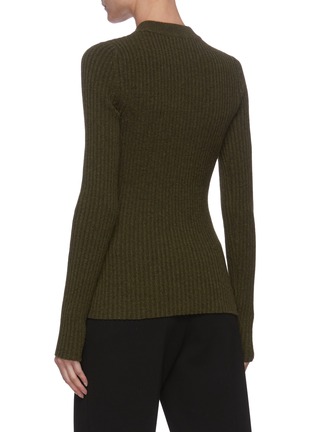Back View - Click To Enlarge - VICTORIA BECKHAM - 'Argyle' cutout rib-knit sweater