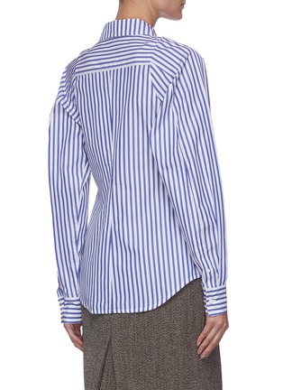 Back View - Click To Enlarge - VICTORIA BECKHAM - Butterfly Collar Stripe Fitted Shirt