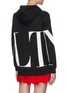 Back View - Click To Enlarge - VALENTINO GARAVANI - Oversized VLTN logo tonal sequins star hoodie