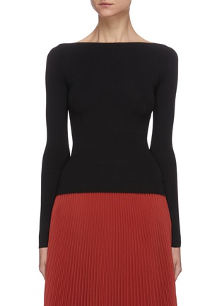 Main View - Click To Enlarge - VALENTINO GARAVANI - Cut-out back knit top