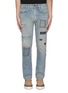 Main View - Click To Enlarge - DENHAM - 'Razor' patchwork detail slim fit jeans