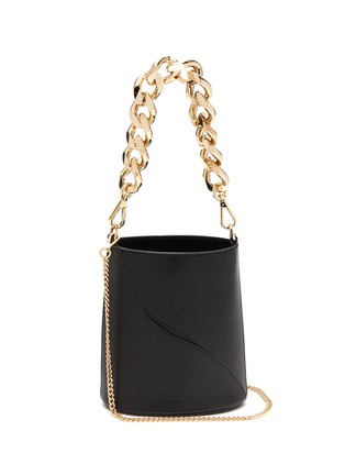 Main View - Click To Enlarge - ATP ATELIER - 'Faeto' chunky chain handle leather bucket bag