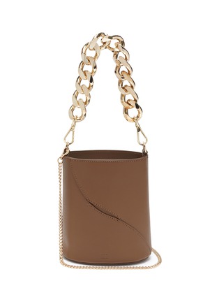 Main View - Click To Enlarge - ATP ATELIER - 'Faeto' chunky chain handle leather bucket bag