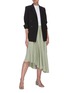 Figure View - Click To Enlarge - VINCE - Tiered drape midi skirt