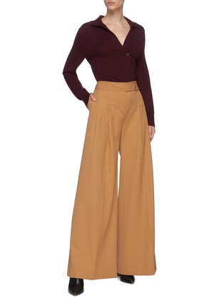 Figure View - Click To Enlarge - VICTORIA, VICTORIA BECKHAM - High-waisted wide leg suiting pants