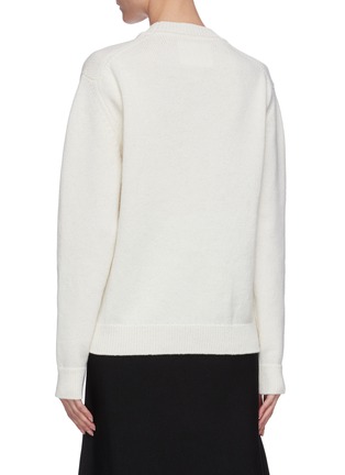 Back View - Click To Enlarge - JIL SANDER - Bunny print silk patch wool sweater