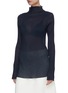Front View - Click To Enlarge - JIL SANDER - High neck rib knit long sleeve top
