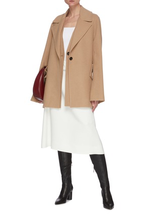 Figure View - Click To Enlarge - JIL SANDER - Layered double breasted jacket