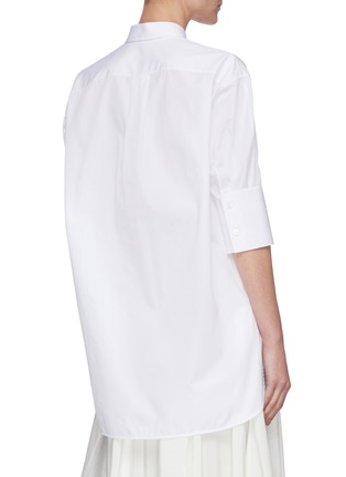 Back View - Click To Enlarge - JIL SANDER - Elbow length sleeve cotton shirt