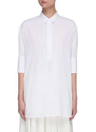 Main View - Click To Enlarge - JIL SANDER - Elbow length sleeve cotton shirt