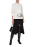 Figure View - Click To Enlarge - JIL SANDER - Elastic waistband asymmetric split midi skirt