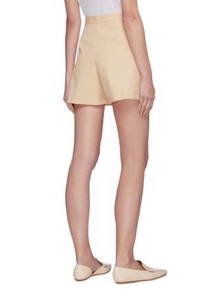 Back View - Click To Enlarge - JIL SANDER - Wide leg pressed crease cotton shorts