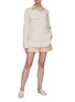 Figure View - Click To Enlarge - JIL SANDER - Wide leg pressed crease cotton shorts