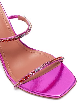 Detail View - Click To Enlarge - AMINA MUADDI - Gilda crystal strap heeled sandals
