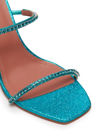 Detail View - Click To Enlarge - AMINA MUADDI - Gilda crystal strap glitter heeled sandals