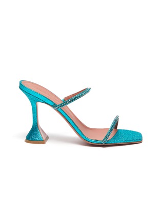 Main View - Click To Enlarge - AMINA MUADDI - Gilda crystal strap glitter heeled sandals