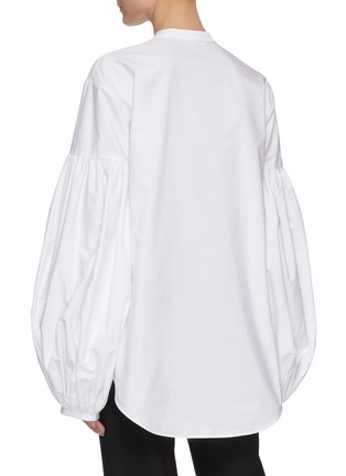 Back View - Click To Enlarge - JIL SANDER - Stand Collar Gathered Sleeve Blouse