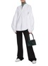 Figure View - Click To Enlarge - JIL SANDER - Stand Collar Gathered Sleeve Blouse
