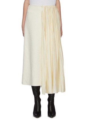 Main View - Click To Enlarge - JIL SANDER - Assymetric Drape Plisse Pannel Skirt