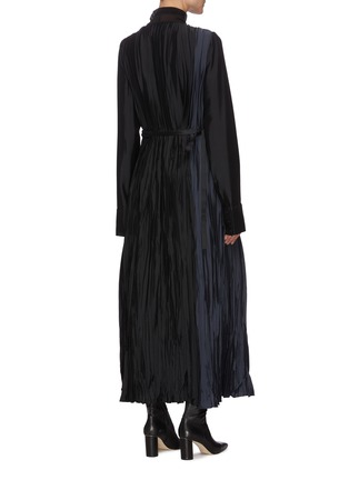 Back View - Click To Enlarge - JIL SANDER - Wrap Front Gathered Waist Pleated Dress