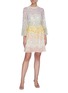 Figure View - Click To Enlarge - NEEDLE & THREAD - 'Chakra' rainbow sequin embellished long sleeve tulle mini dress