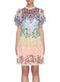 Main View - Click To Enlarge - NEEDLE & THREAD - 'Chakra' rainbow sequin embellished short sleeve tulle mini dress