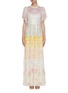 Main View - Click To Enlarge - NEEDLE & THREAD - 'Chakra' rainbow sequin embellished short sleeve tulle gown