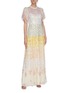 Figure View - Click To Enlarge - NEEDLE & THREAD - 'Chakra' rainbow sequin embellished short sleeve tulle gown