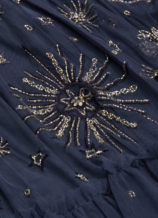 Detail View - Click To Enlarge - NEEDLE & THREAD - Galaxy stars bead embellished midi skirt
