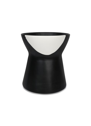 Main View - Click To Enlarge - DINOSAUR DESIGNS - Bow resin vase – White Dot on Black