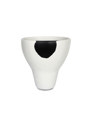 Main View - Click To Enlarge - DINOSAUR DESIGNS - Large Resin Offering Vase – Black Dot on White
