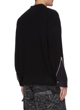 Back View - Click To Enlarge - SACAI - Zip sleeve knit sweater