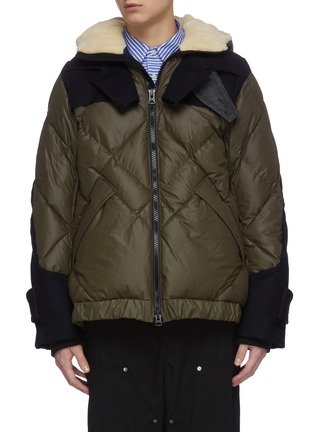 Main View - Click To Enlarge - SACAI - Colourblock hooded puffer jacket