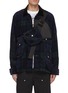 Main View - Click To Enlarge - SACAI - Detachable bag zip up flannel shirt jacket