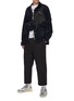 Figure View - Click To Enlarge - SACAI - Detachable bag zip up flannel shirt jacket
