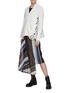 Figure View - Click To Enlarge - SACAI - Paisley lace rib knit cardigan