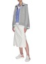 Figure View - Click To Enlarge - SACAI - Lace drawstring hem stripe shirt