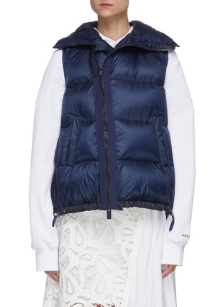 Main View - Click To Enlarge - SACAI - Asymmetric zip front high neck puffer vest