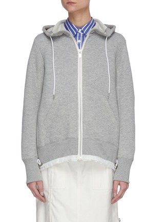 Main View - Click To Enlarge - SACAI - Flare back cuff hem hoodie